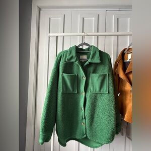 American Eagle Outfitters Green Teddy Jacket